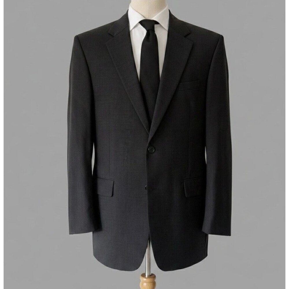 Jos A. Bank Wool Blazer Sport Coat Men 42L Soft Plaid Preppy Minimalist Office